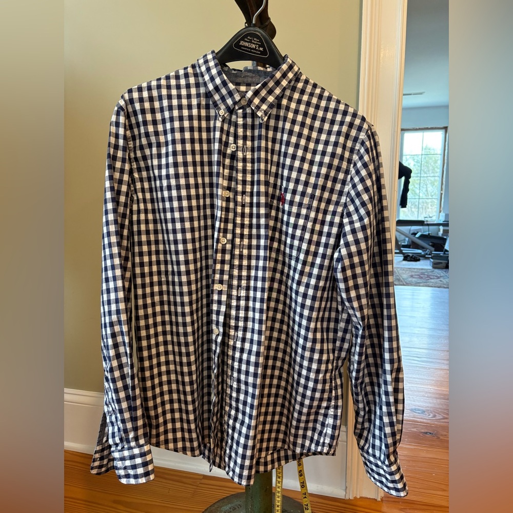 Gingham Blue and White Buttondown